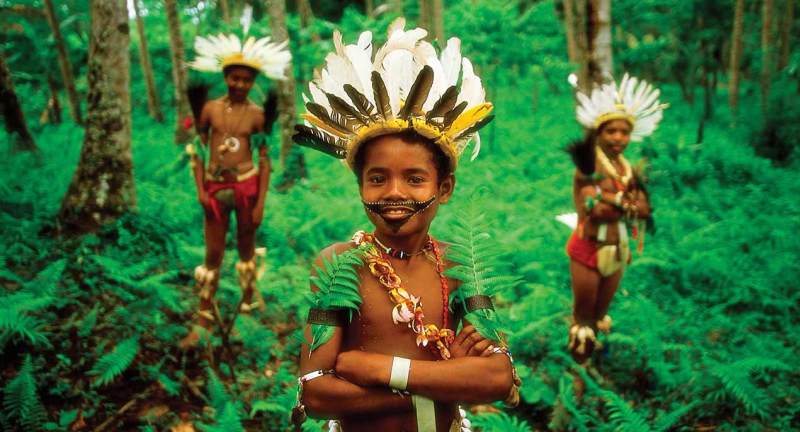 Tribal kids, Trobriand, Papua New Guinea