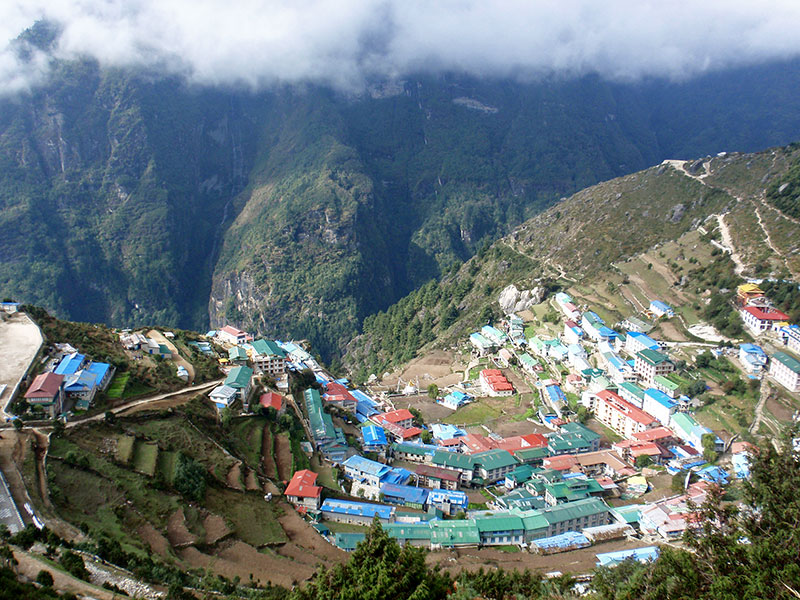 The view from above Namche.