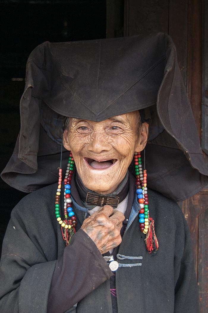 The 90 year old mother of the village Shaman.