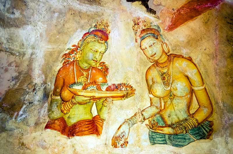 Frescos on the way up Sigiriya.