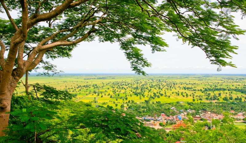 The view from Phnom Sampeau near Battambang