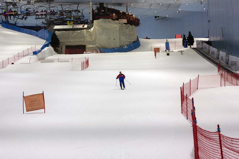 Skiing at the Mall of the Emirates.