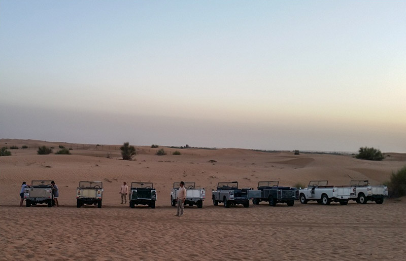 Go on a desert safari in a traditional Land Rover
