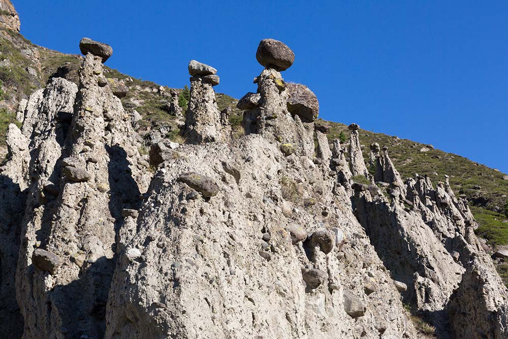 The Akkurum "Stone Mushrooms" on the right bank of the river Chulyshman