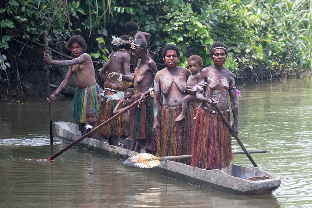 We were met at Yimas village by a group of women who were fishing on the river.