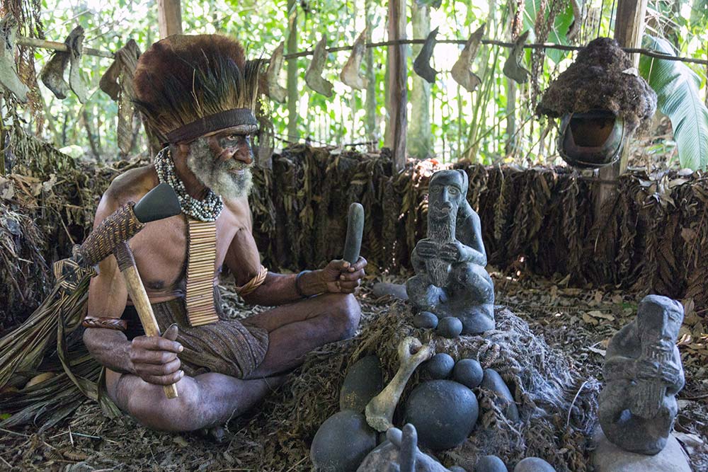 A witch doctor in Tokua village.