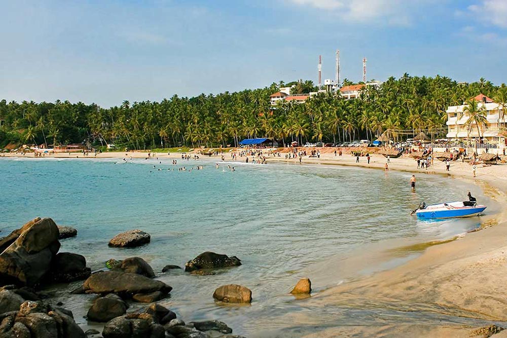  Kovalam is a beach town overlooking the Arabian Sea,India.