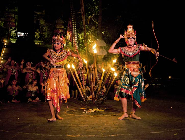 Kecak -also known as Ramayana Monkey Chant- is very popular cultural show on Bali.